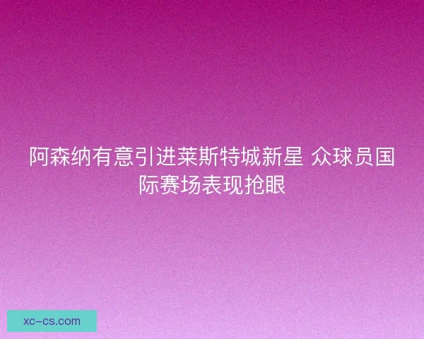 阿森纳有意引进莱斯特城新星 众球员国际赛场表现抢眼