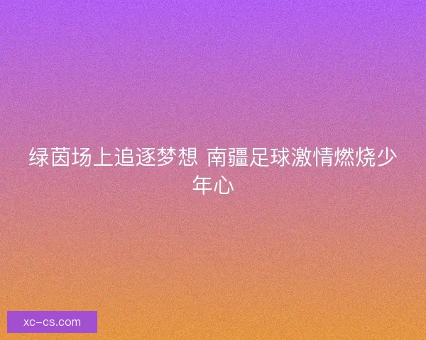 绿茵场上追逐梦想 南疆足球激情燃烧少年心